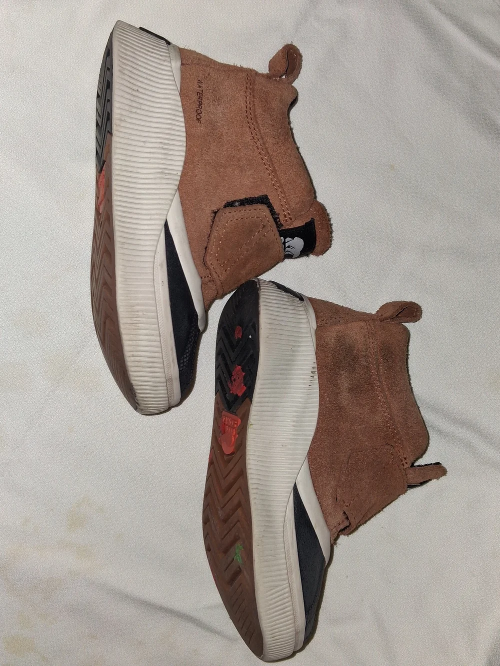 Sorel Kids Brown Suede and Black Waterproof Duck Boots